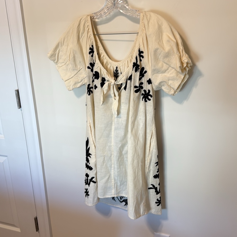 Free People Women’s Fiona Embroidered Mini Dress / Ivory Combo / Size XS